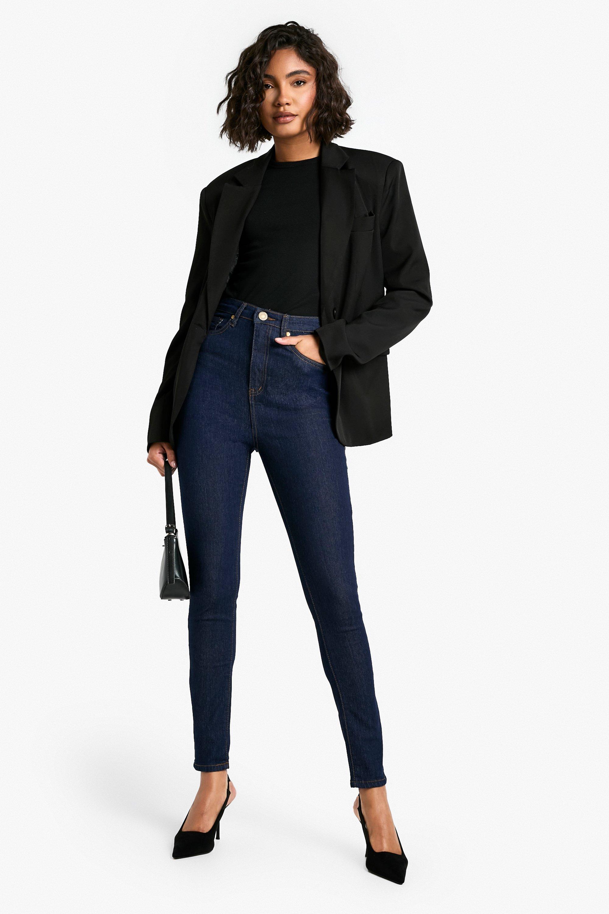 Tall black store high waisted jeans